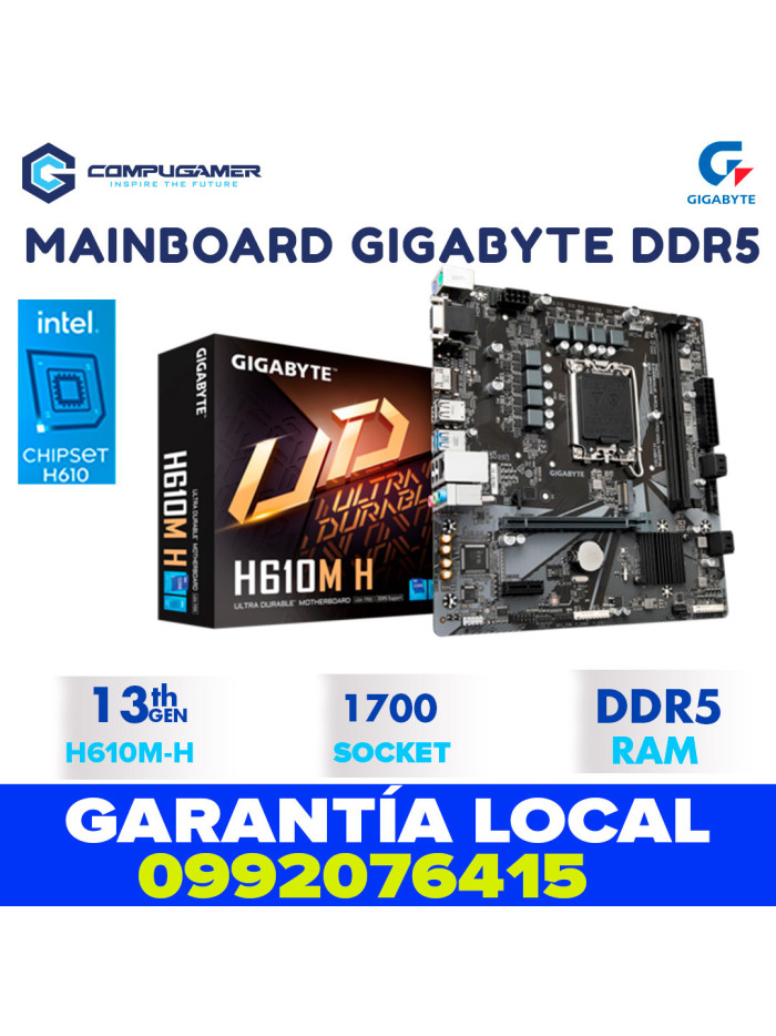 Mainbaord Micro-ATX H610M H, S-1700, Intel H610, HDMI, 64GB DDR5 para Intel