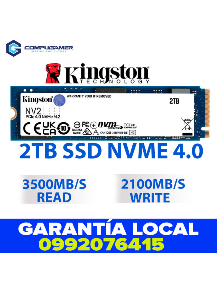 SSD Kingston NV2 NVMe, 2TB,  PCI 4.0